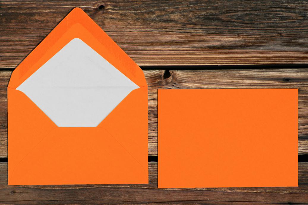 Briefhüllen mit Seidenfutter C7 81x114 mm Nassklebend Orange gerippt 100 g/qm